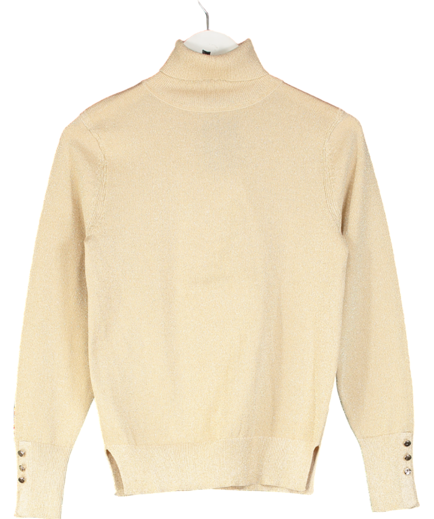 River Island Metallic Glitter Roll Neck Jumper UK 8