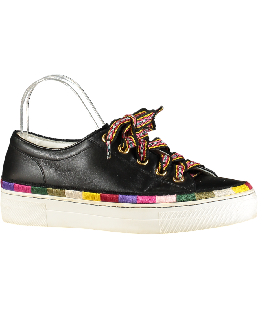 Etro Black Leather Low Top Sneakers UK 8 EU 41 👠