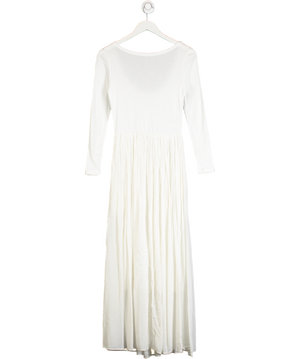 PLAN White Long Sleeve Scoop Back Maxi Dress UK S/M