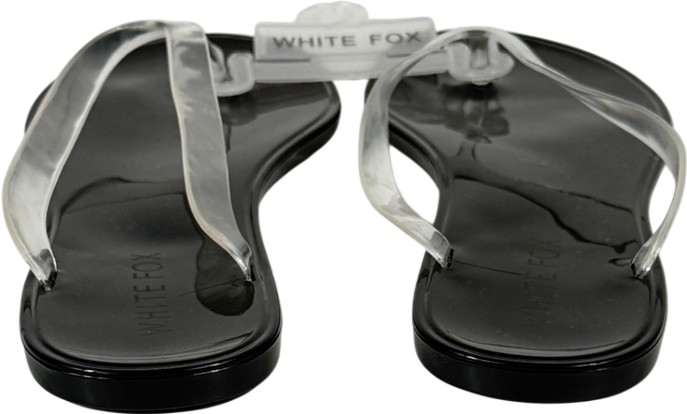 White Fox Black Dean Jelly Thong Sandals Black/clear UK 6 EU 39