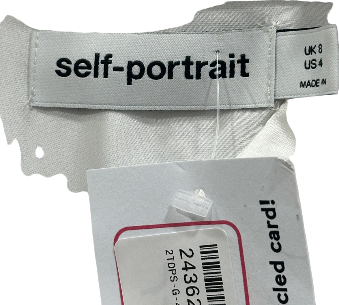 Self-Portrait White Embellished Blouse UK 8