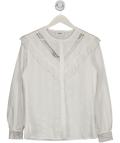 DONDUP White Shirt With A Decorative Ruffle It42 UK 10