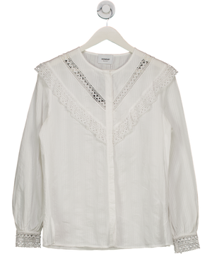 DONDUP White Shirt With A Decorative Ruffle It42 UK 10