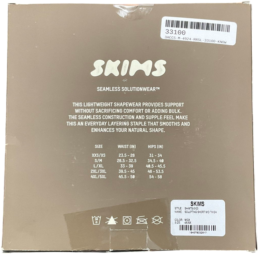SKIMS Seamless Sculpt Short Mid Thigh - Mica UK 4XL