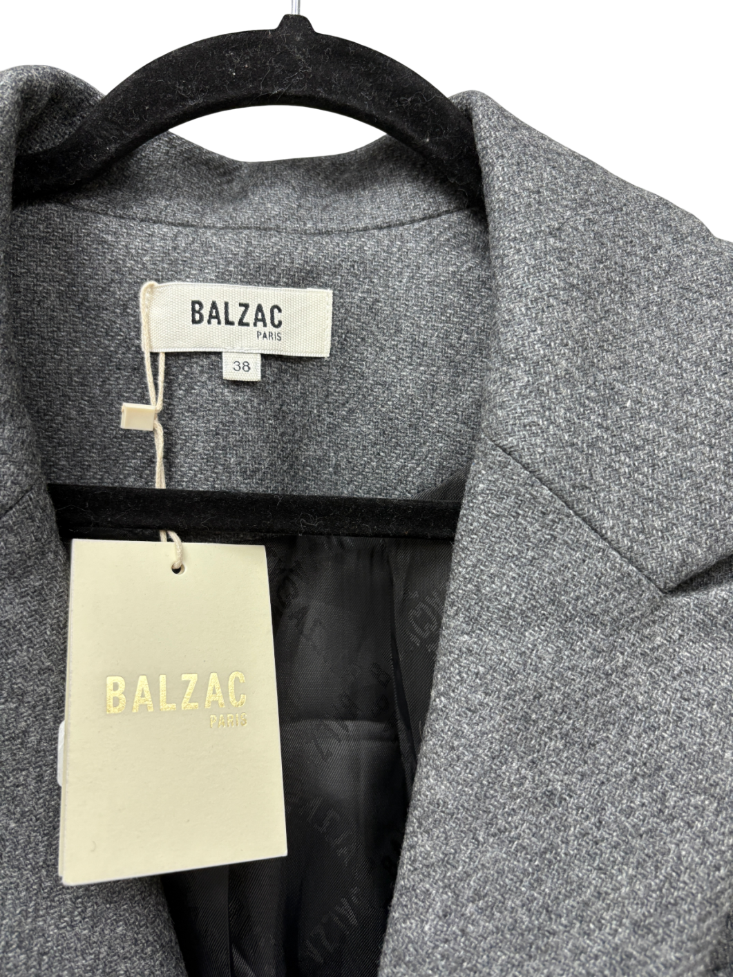 Balzac Grey Lynne Double Breasted Blazer UK 10