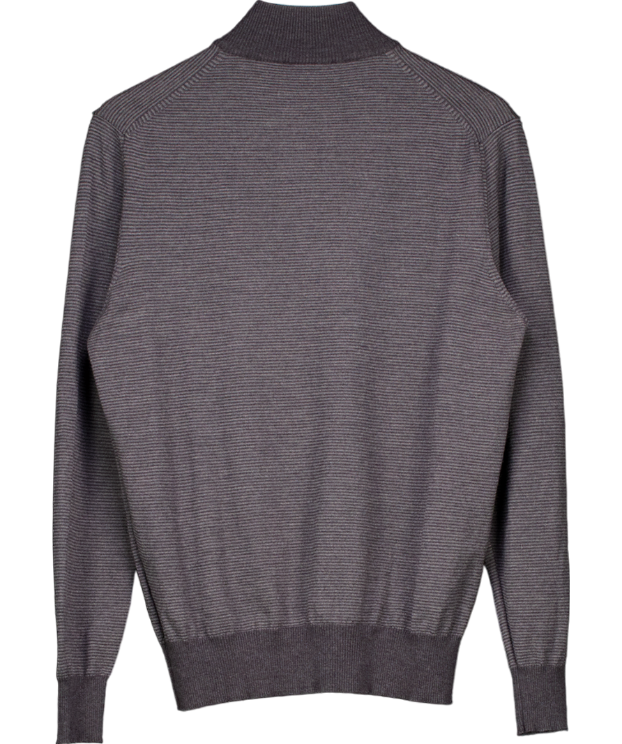 canali Grey Wool Blend Half Zip Sweater Eu 54 UK 44" CHEST