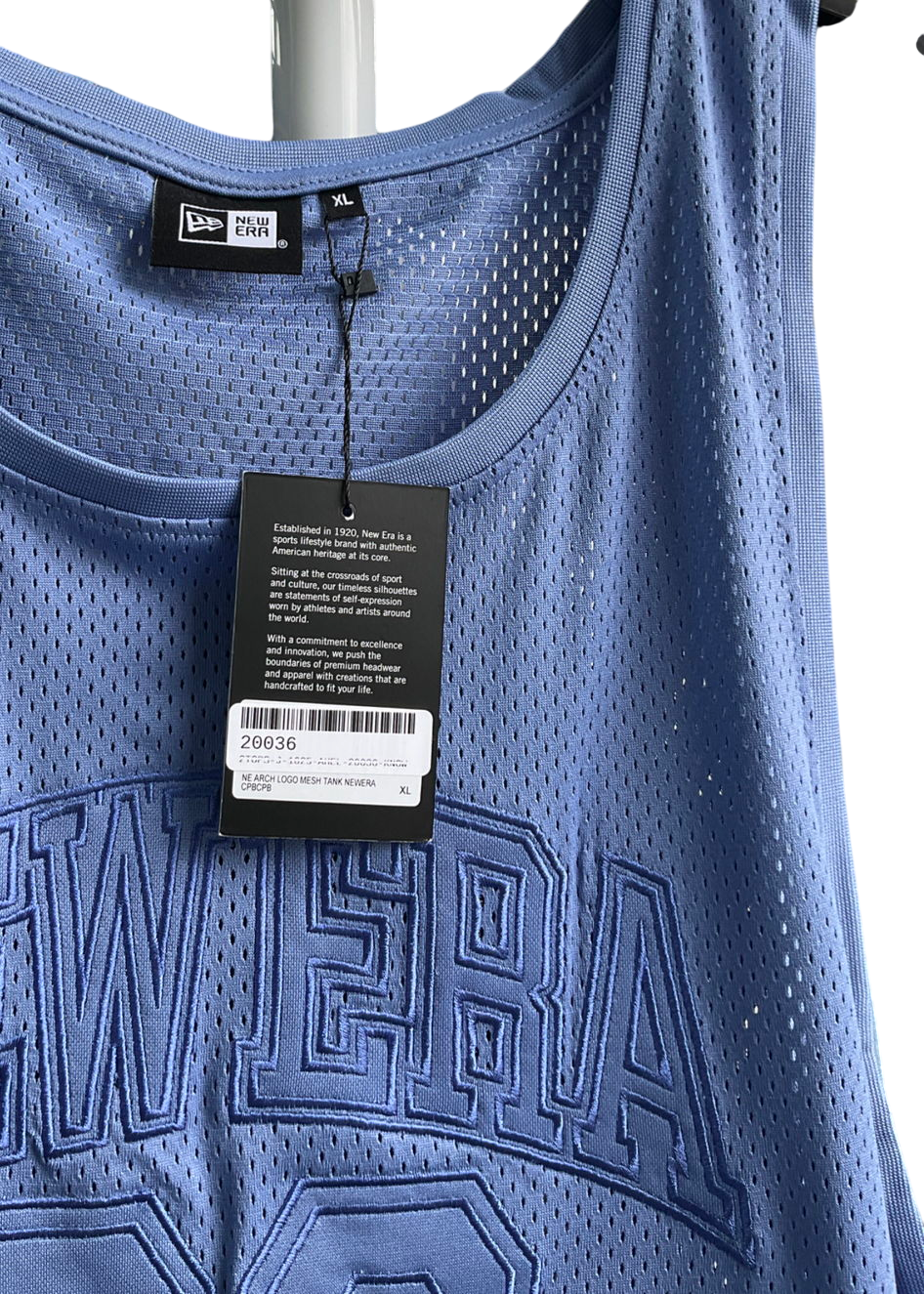 newera Blue Arch Logo Mesh Tank Top UK XL