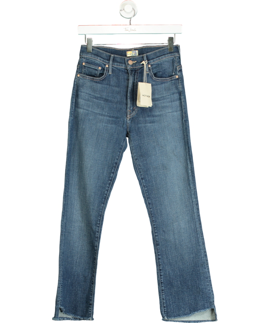 Mother Blue Dazzler Ankle Fray Raw-cuffs Straight-leg Jean W27