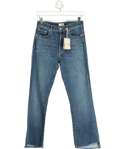 Mother Blue Dazzler Ankle Fray Raw-cuffs Straight-leg Jean W27