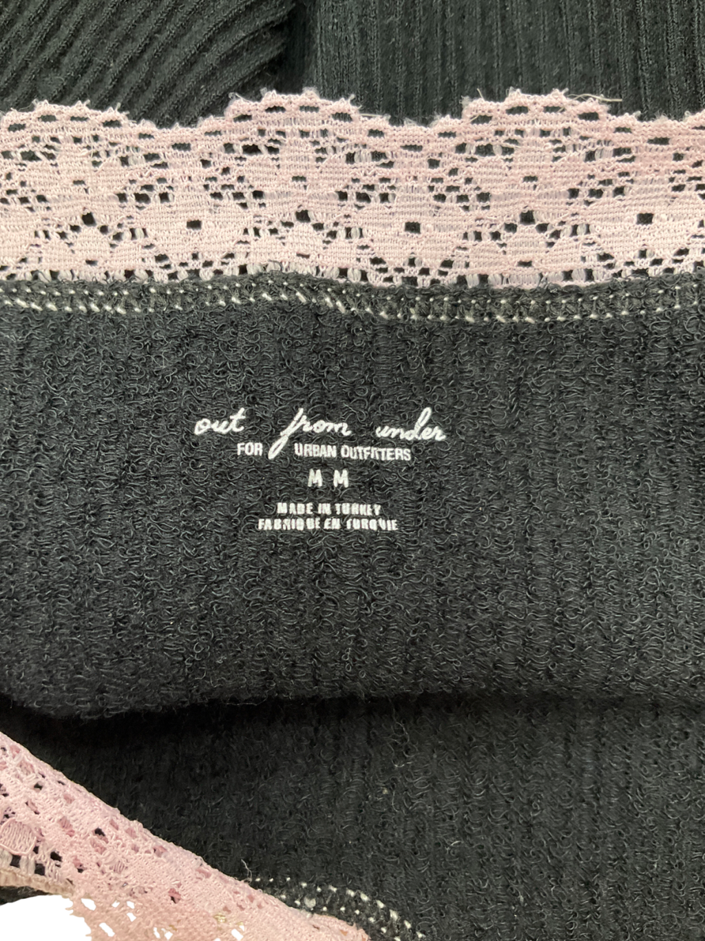 Urban Outfitters Out From Under Black Lace Trim Bodysuit UK M