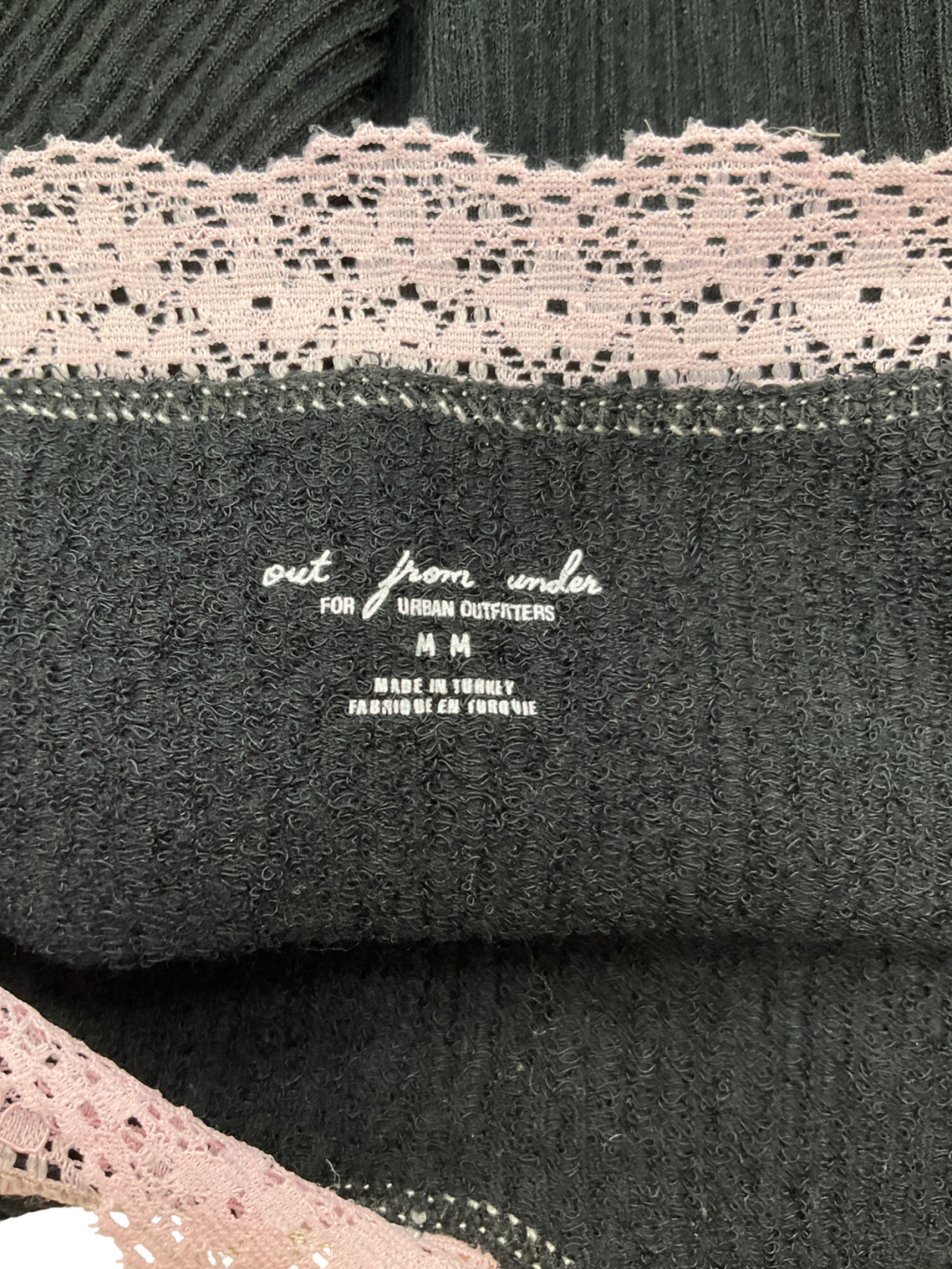 Urban Outfitters Out From Under Black Lace Trim Bodysuit UK M