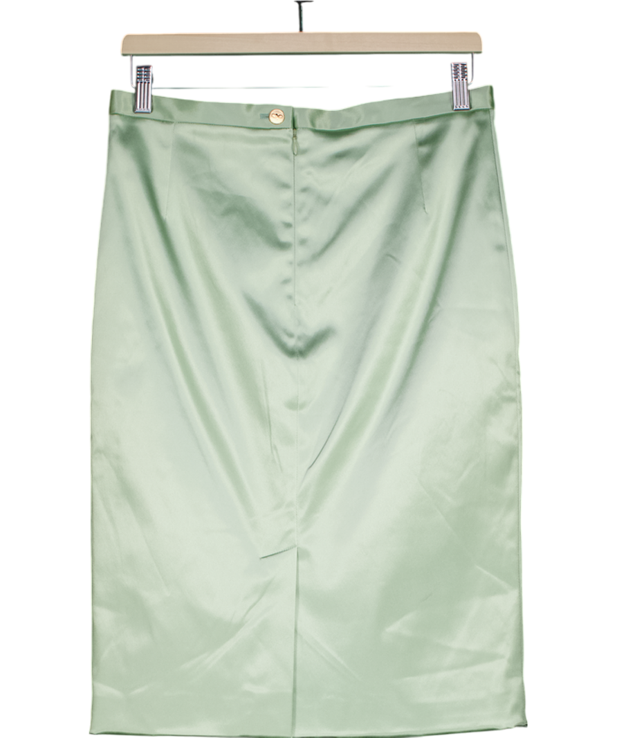 Dolce & Gabbana Sage Green Satin Midi Skirt Eu 46 UK XS