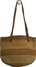 Brown Wicker Shoulder Bag One Size