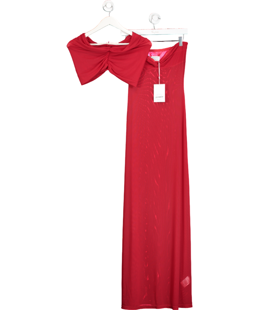 Peppermayo Red Ottilie Mesh Maxi Dress UK 10