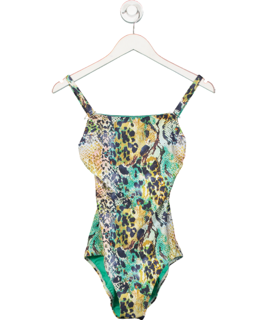 Next x Myleen Klass Blue  Snake Print Bandeau Tummy Control Swimsuit UK 12