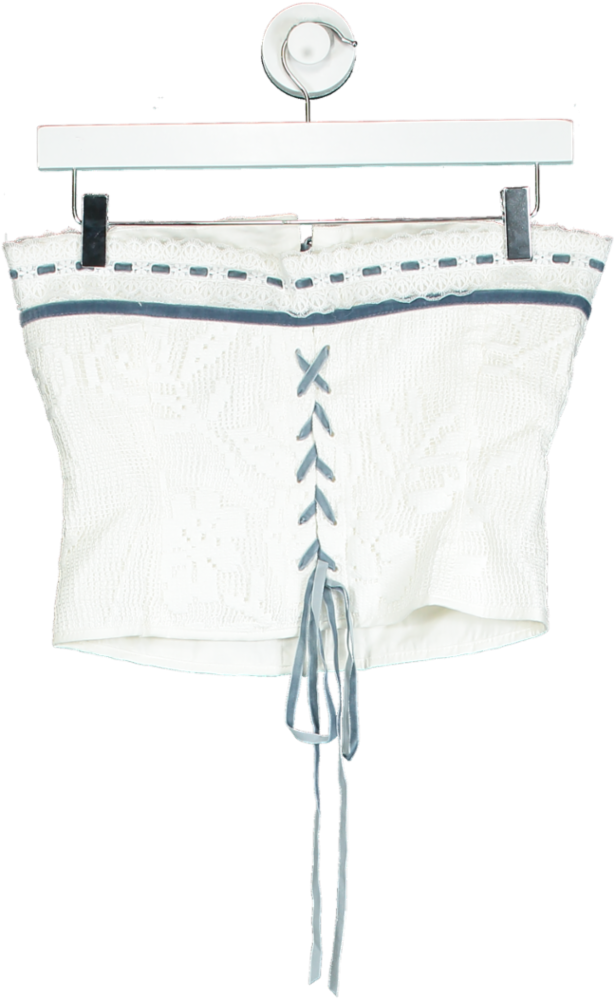 With Jean White Sabrin Top UK S