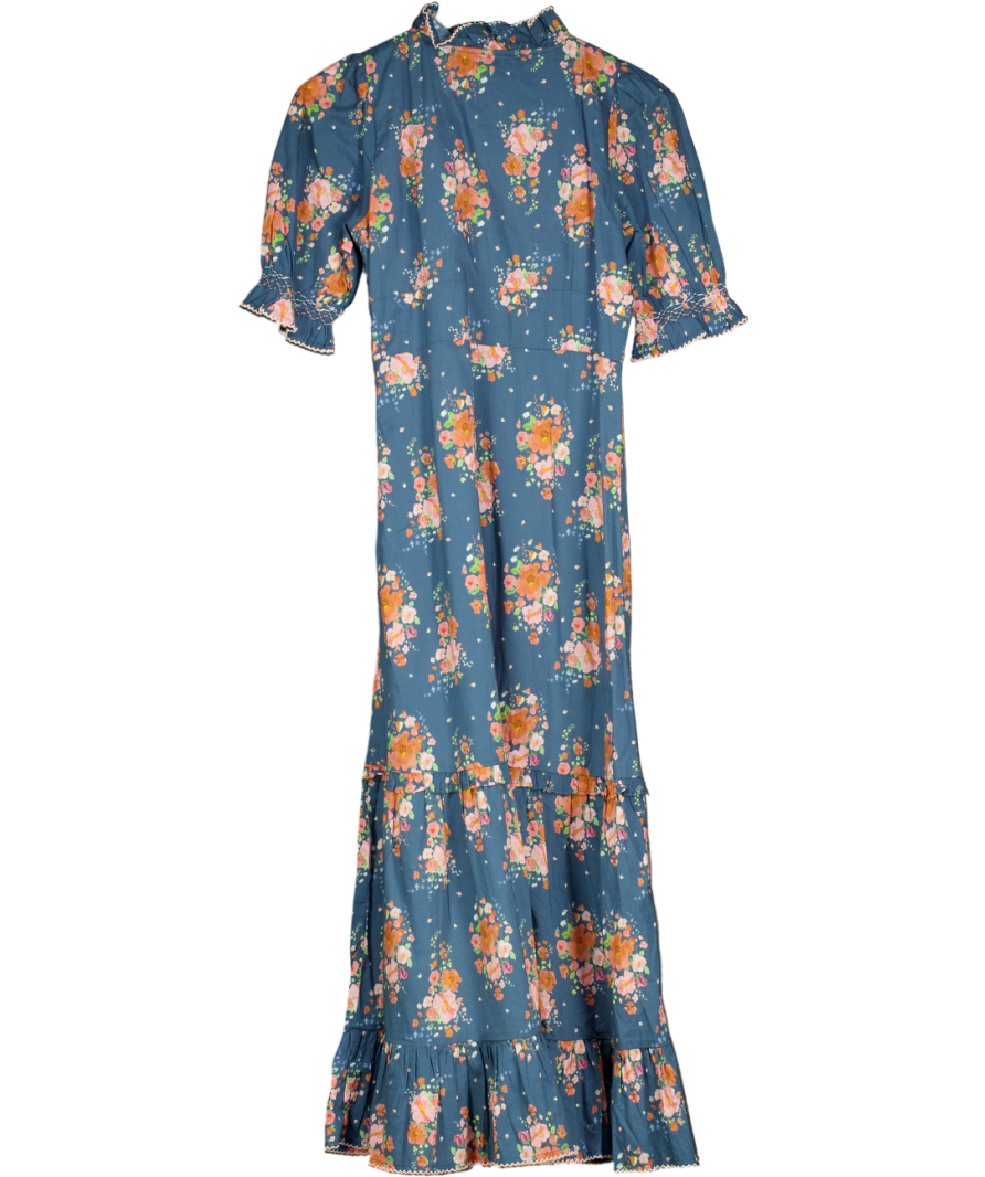 ST. CLAIR Blue Floral Midi Dress UK 10