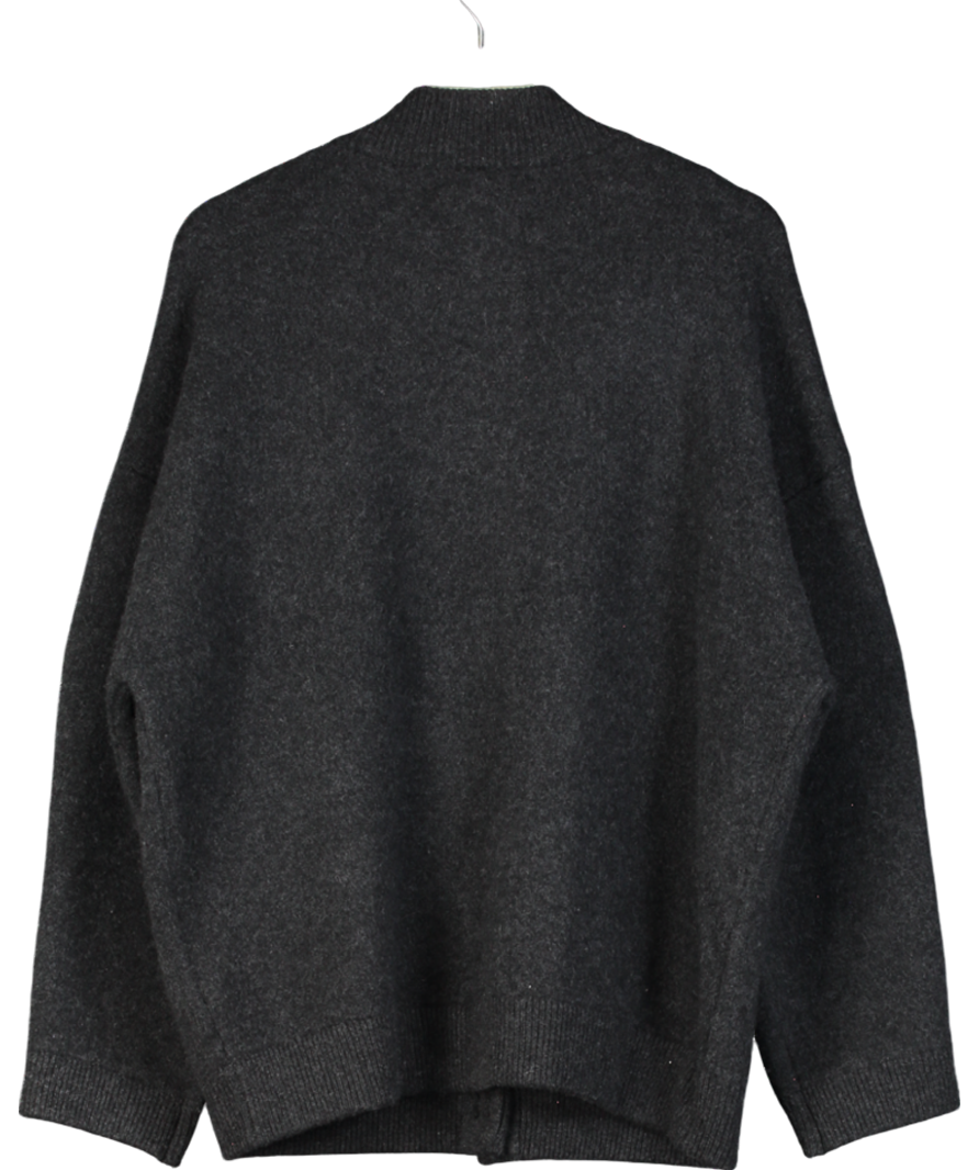 Massimo Dutti Grey Wool Collarless Jacket UK S