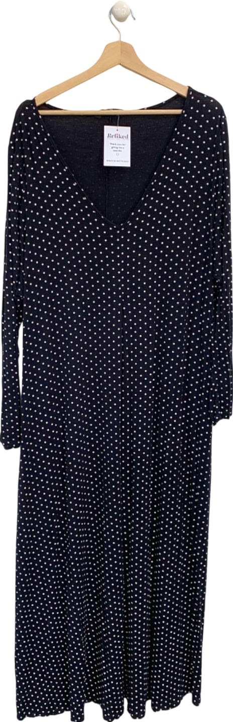 Yours Black Polka Dot Long Sleeve Dress UK 22-24