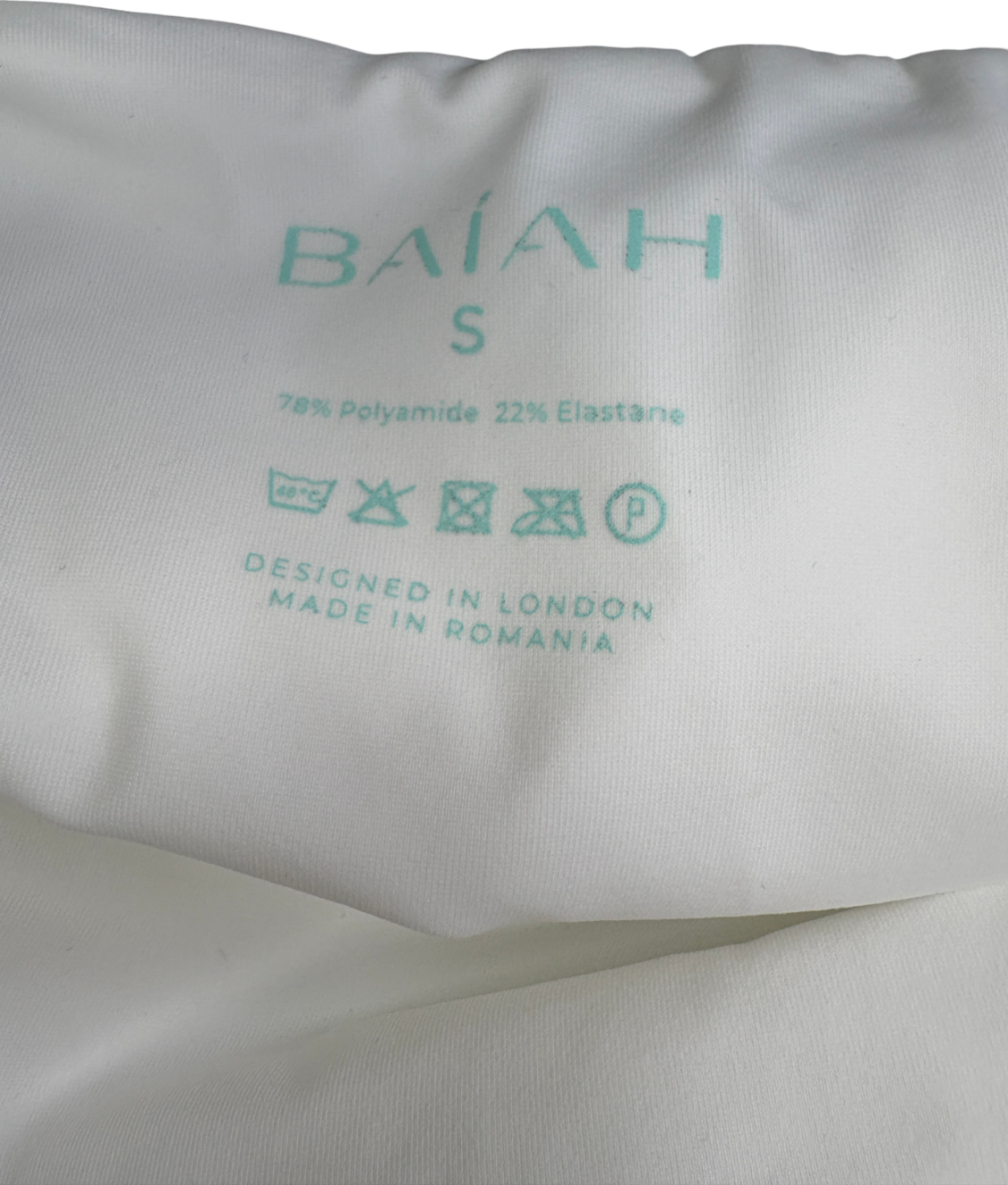 Baiah White The Siren Plunge Swimsuit UK S