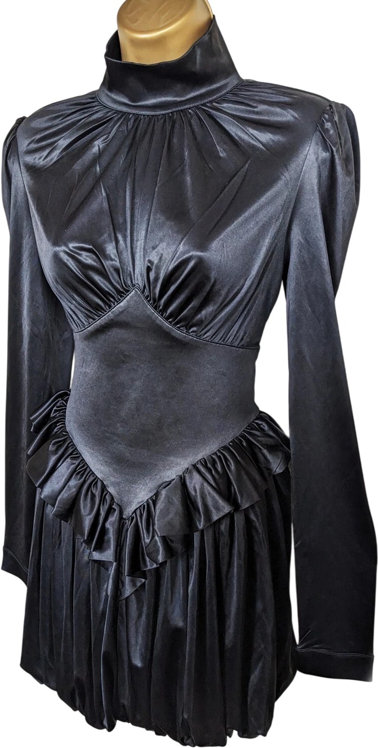 Paco Rabanne X  H&m Black Ltd.edition Jersey Puff-skirt Dress UK S