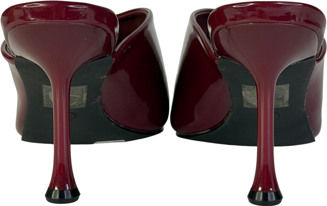 Public Desire Red J'adore Burgundy Mule Heels UK 5 EU 38 👠