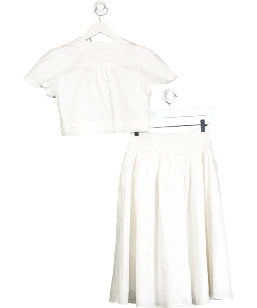 Cider White Floral Embroidered Co-ord UK XS