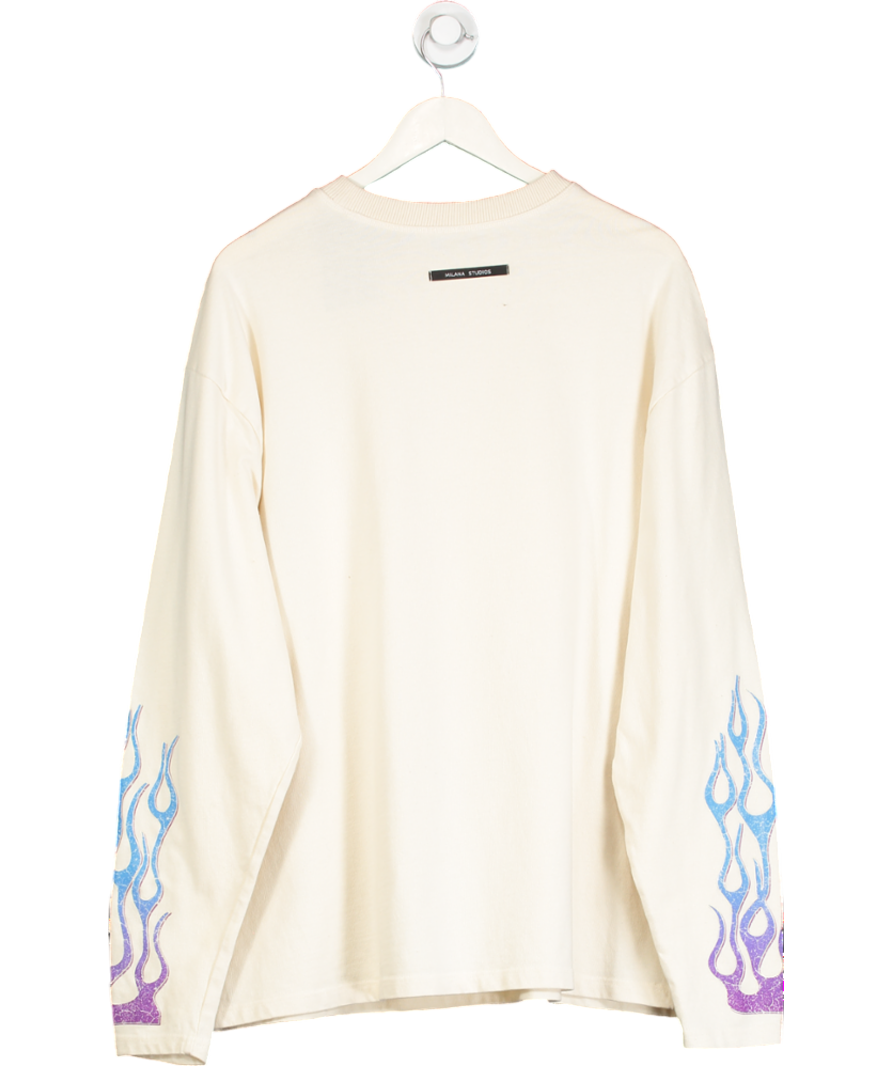 Milana Studios Cream Harley Heavyweight Long-sleeve T-shirt. UK M