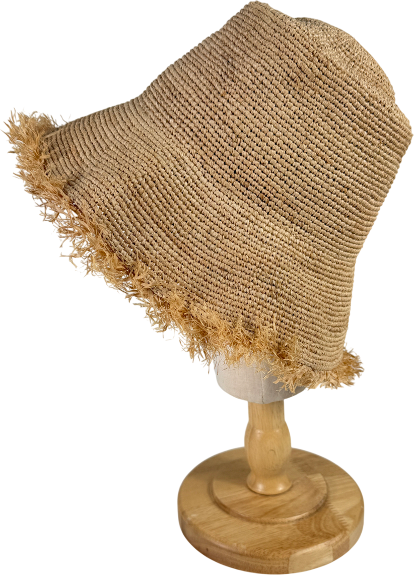 H&M Brown Straw Bucket Hat UK S