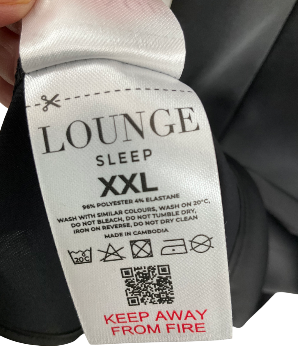 Lounge Underwear Black Satin Slip Dress UK XXL