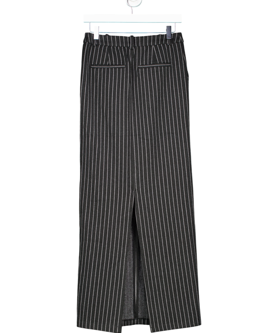 NA-KD Black Pinstriped Maxi Skirt UK 6