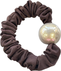 Silki. Chocolate Brown Oversized Pearl Hair Scrunchie