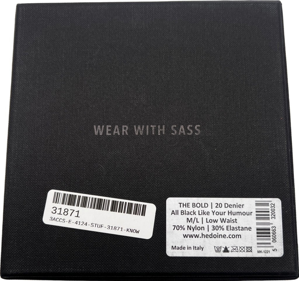 hedoine Black The Bold 20 Denier Tights UK M/L