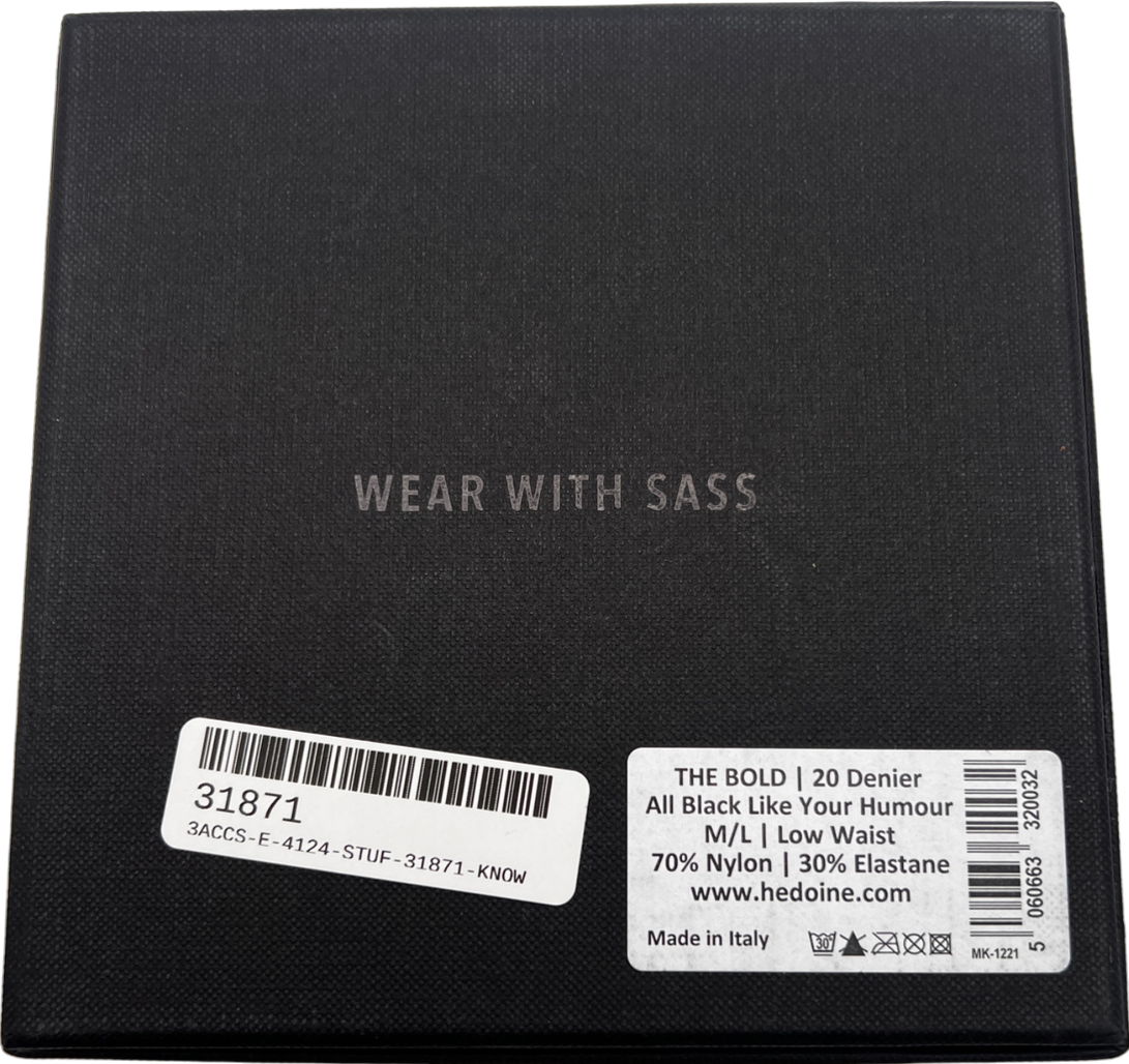 hedoine Black The Bold 20 Denier Tights UK M/L