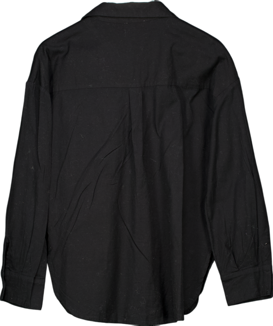 PRETTY LAVISH Black Emery Boxy Shirt UK XS