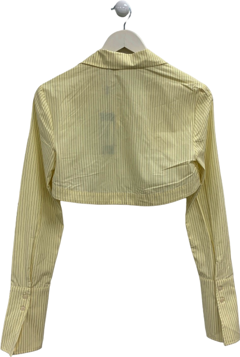 Jaded London Yellow Striped Cropped Shirt UK 6