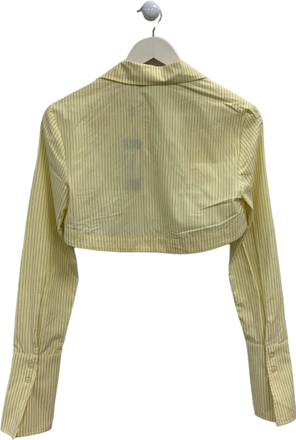 Jaded London Yellow Striped Cropped Shirt UK 6