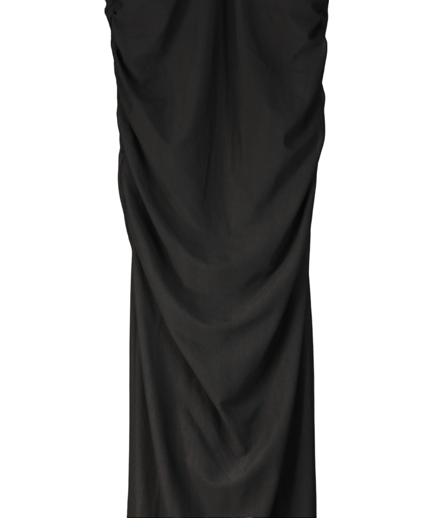 Rouje Black Mesh Short-sleeve Midi Dress Fr36 UK 8