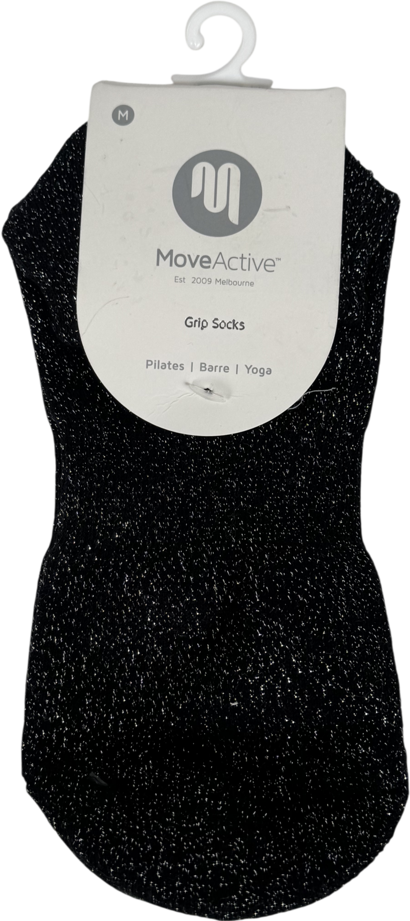 Move Active Low Rise Grip Socks - Black Sparkle Frill UK M