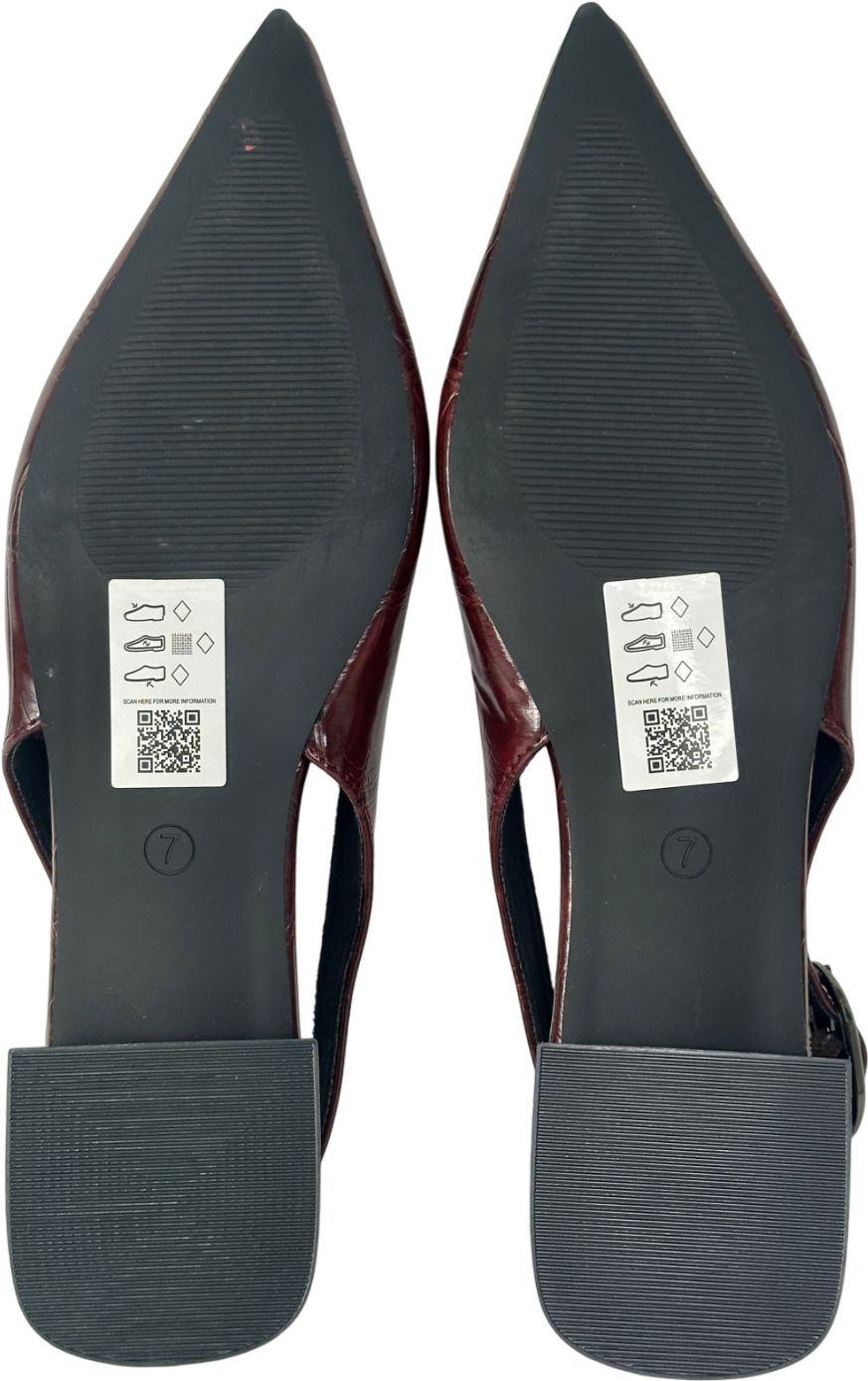 ASOS Leonora Slingback Ballet flat shoes In Burgundy UK 7 EU 40 👠