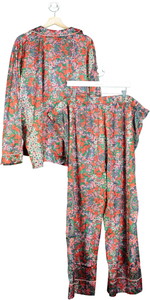 Selene Paradise Floral Print Satin Pyjama Set UK 28