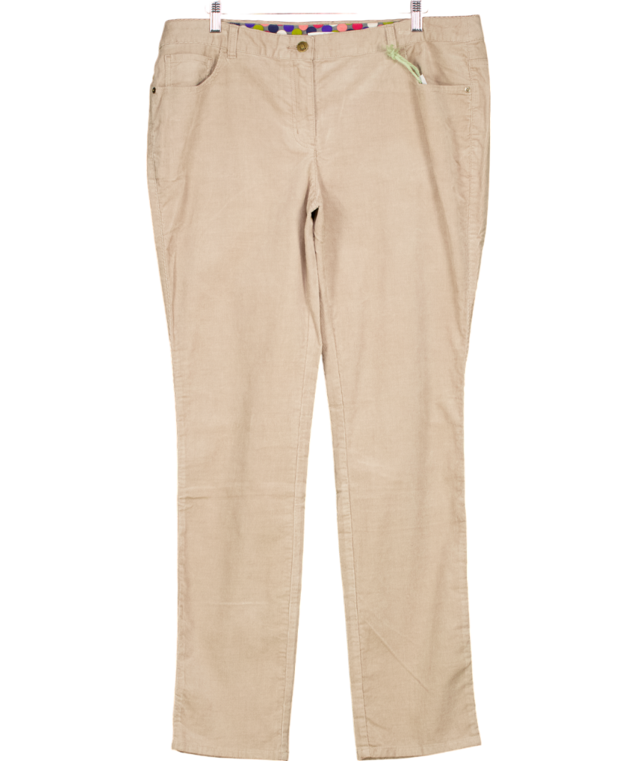 Boden Beige 5 Pocket Cord Slim Trousers UK 20 regular