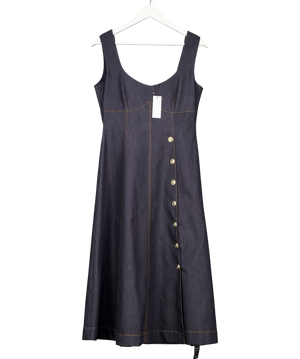 Karen Millen Blue Tailored Denim Sleeveless Full Skirted Midi Dress UK 10