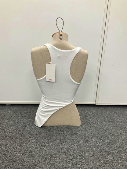 Bayse White Asymmetric Bodysuit UK XS