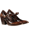 PRADA Brown Leather Mary Jane Court Shoes UK 2 EU 35 👠