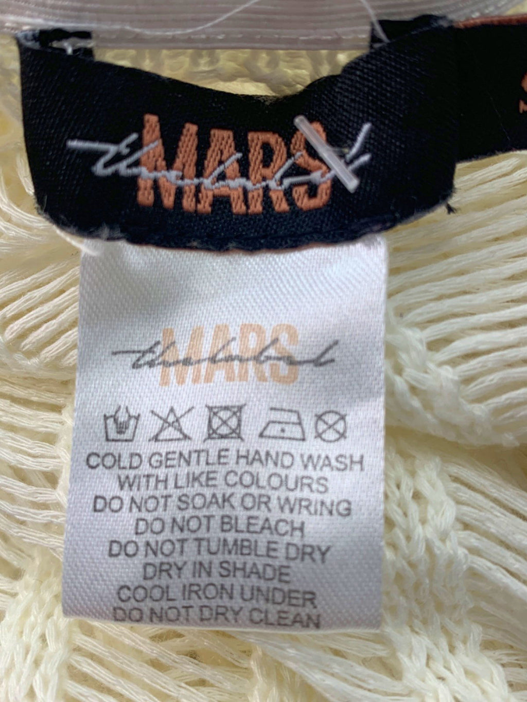 Mars The Label Ivory Long Sleeve Knitted Top UK S