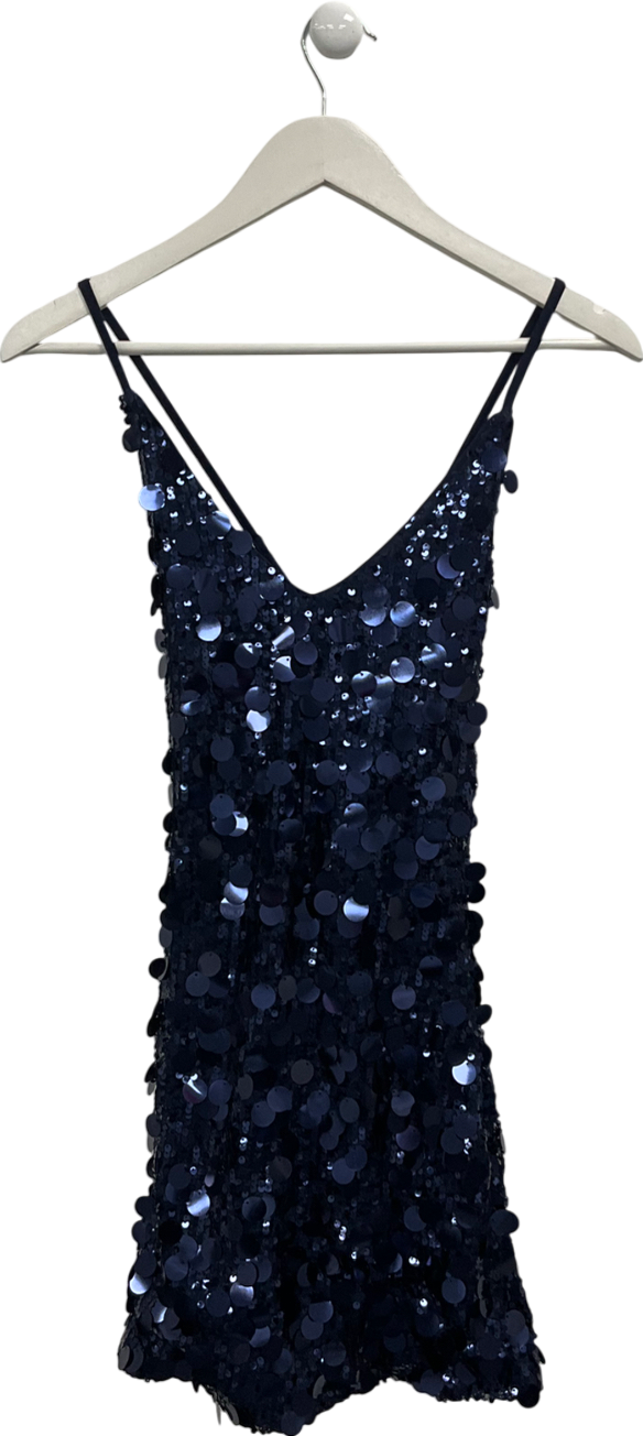Cider Blue Sequin Mini Dress UK XXS