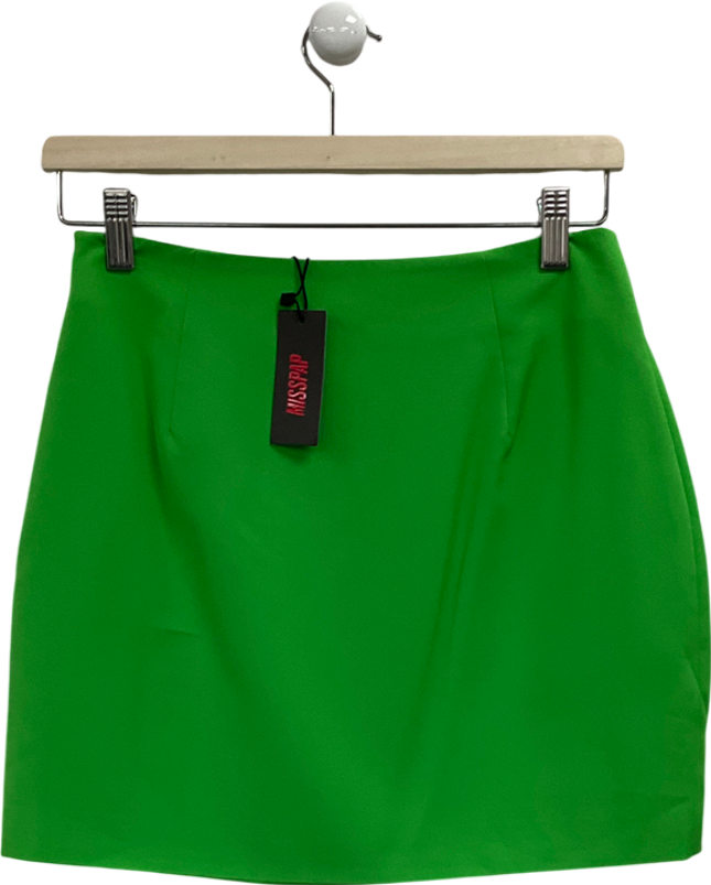 Misspap Green Split Hem Mini Skirt UK 8
