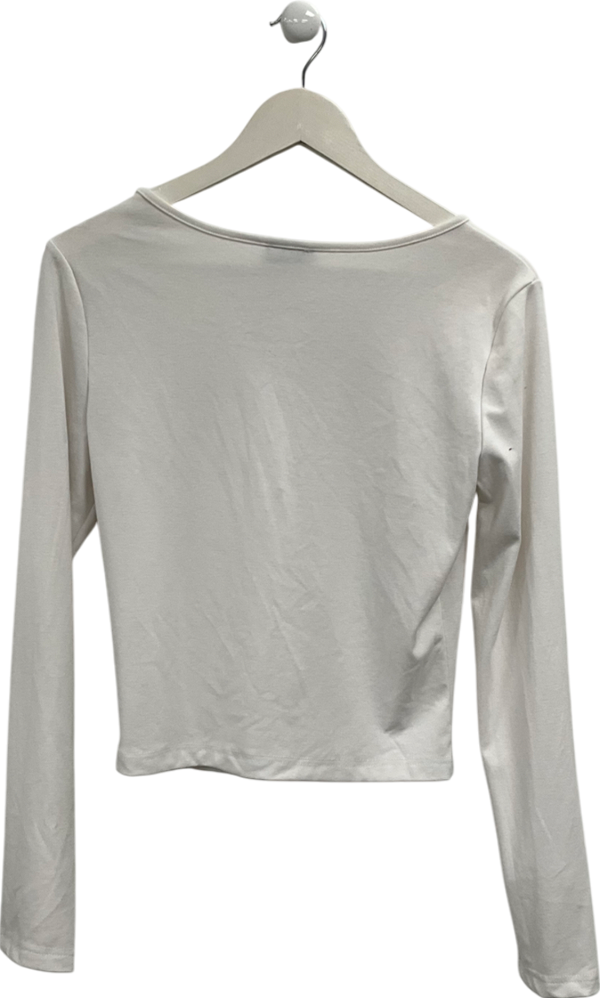 White Fox Give Me The Details Long Sleeve Top White UK XL