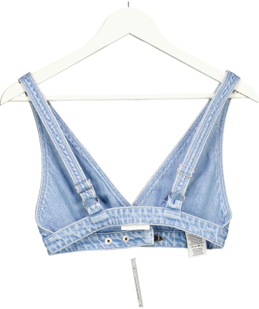 Lovers and Friends Blue Shae Denim Bralette Top UK XS